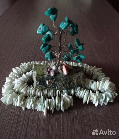 Денежное дерево+бусы, сувенир с Урала