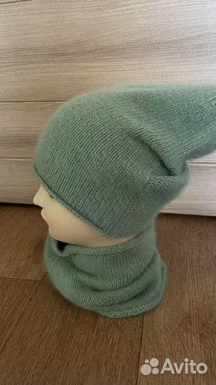 Шапка и снуд из пуха норки осень весна