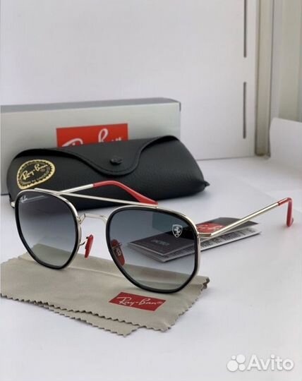 Очки ray ban hexagonal ferrari пепельные