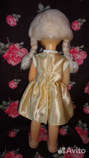 Кукла СССР паричковая 50 см / игрушка старая