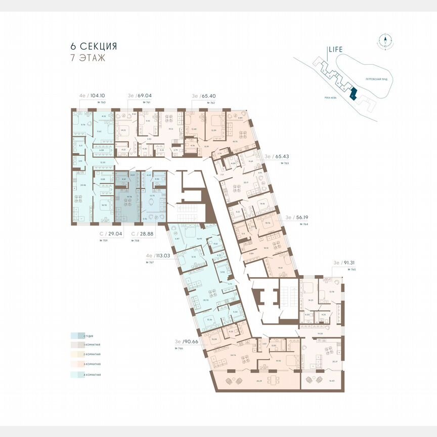 3-к. апартаменты, 115,7 м², 7/8 эт.
