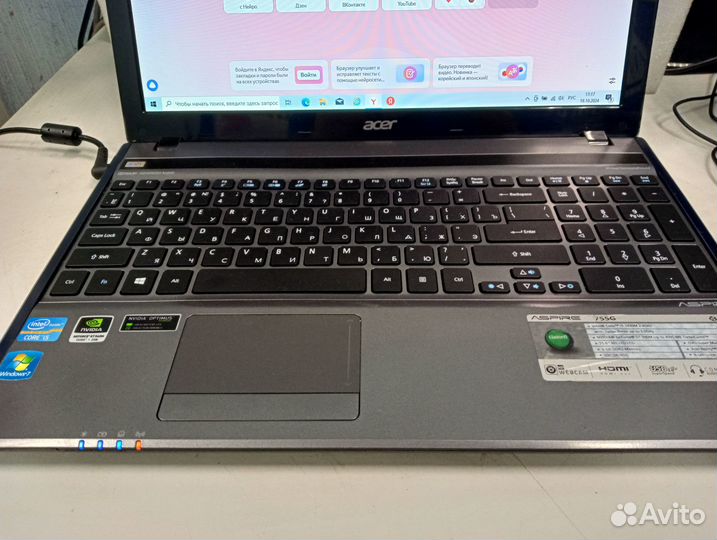 Продам ноутбук acer acpire 5755G