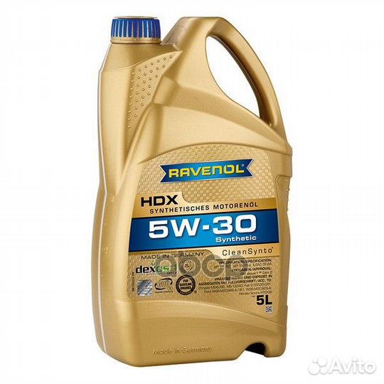 Масло моторное HDX 5W-30 5л (синтетика) Ravenol