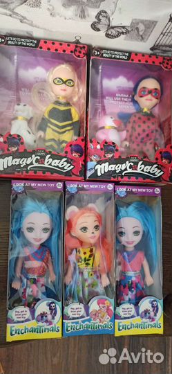 Куклы enchantimals и леди баг с питомцами