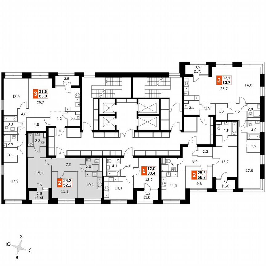 2-к. квартира, 52,5 м², 35/46 эт.