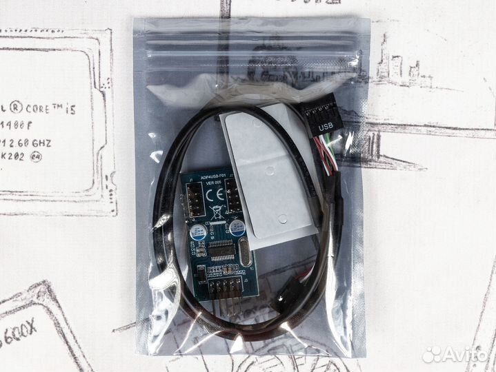 USB-разветвитель для материнской платы на 2x 9 pin