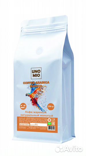 Кофе зерновой UNO MIO magico темная обжарка 1 кг