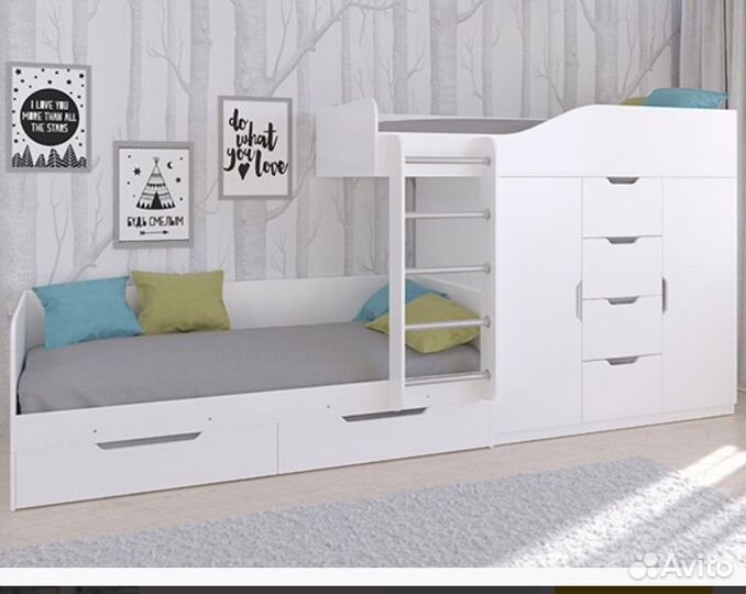 Детская кровать Белый/Венге