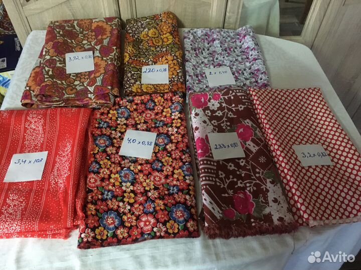 Отрезы ткани времен СССР фланель,штапель,ситец
