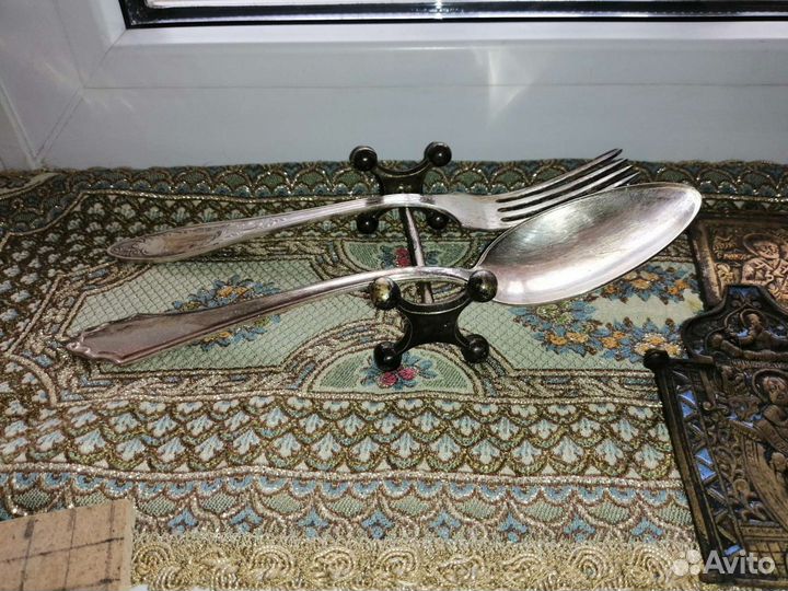 Подставки под столовые приборы 2 серебрение 19 век