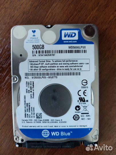 Жесткие диски 500Гб для ноутбука 2.5