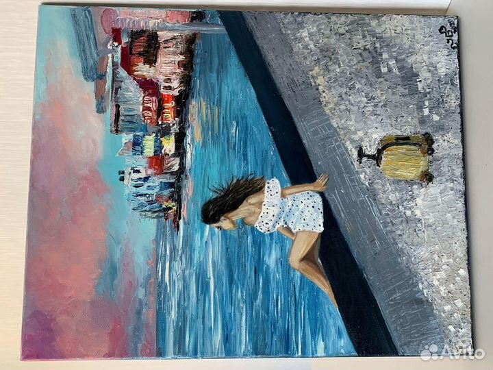 Картина маслом на холсте море