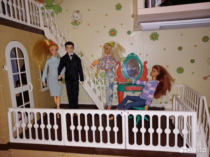 Кукольный домик для барби с мебелью