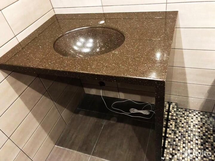 Раковина из искусственного камня с замером