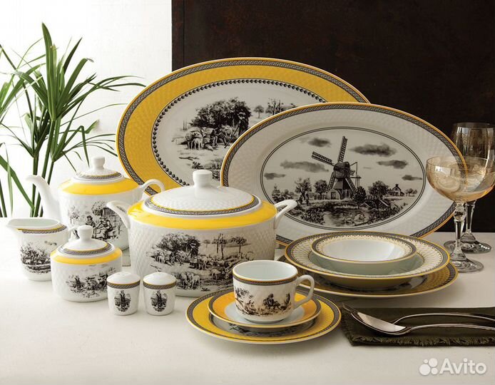 Набор посуды 12 персон Radiance Village+12 кружек