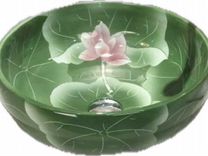 Керамическая раковина Зеленый цветок лотоса
