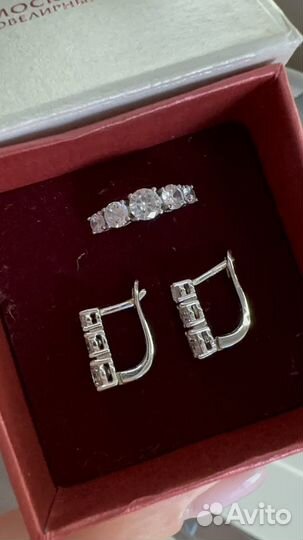 Серьги и кольцо серебро