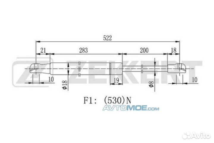 Пружина газовая багажника Nissan Almera Tino (V10)