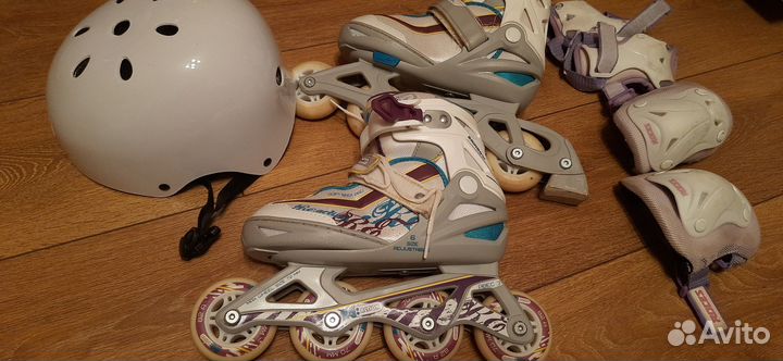 Роликовые коньки раздвижные защита+ шлем