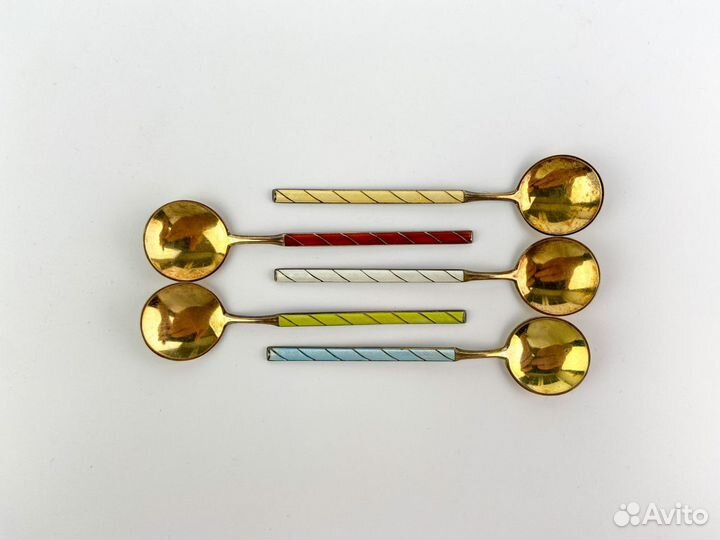 Антикварные Ложки, Норвегия, серебро, эмаль, 1940г