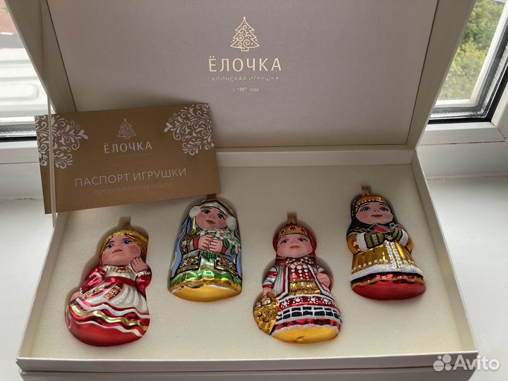 Набор елочных игрушек ручной работы времена года