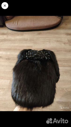 Шапка норковая вязаная женская