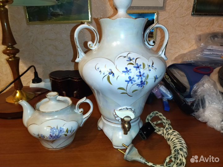 Самовар фарфоровый электрический СССР