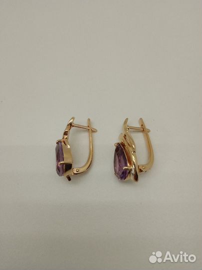 Гр19 Серьги с камнями 585, (id 62099)