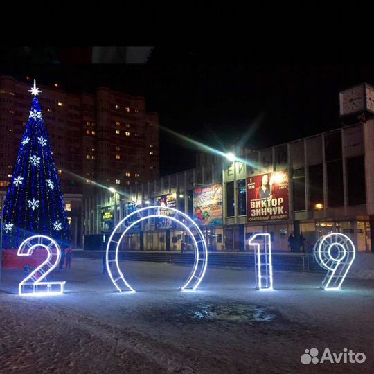 Большие светящиеся фигуры для улицы