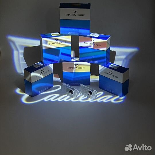 Проекция в двери cadillac