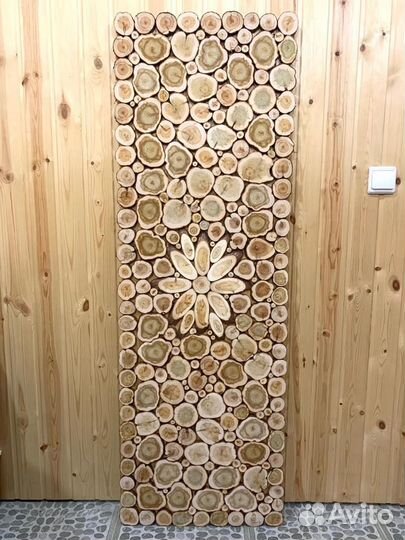 Панно из можжевельника, спилы можжевельника