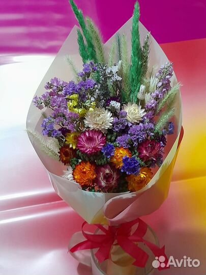 Букет из сухоцветов на 1 сентября