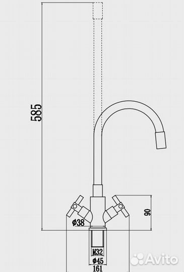Смеситель для кухни Fmark fs8442h-02 Черный
