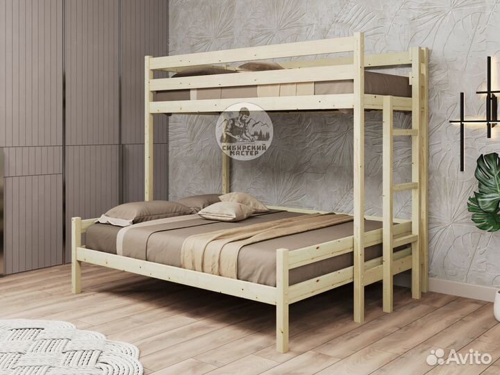 Двухъярусная кровать деревянная