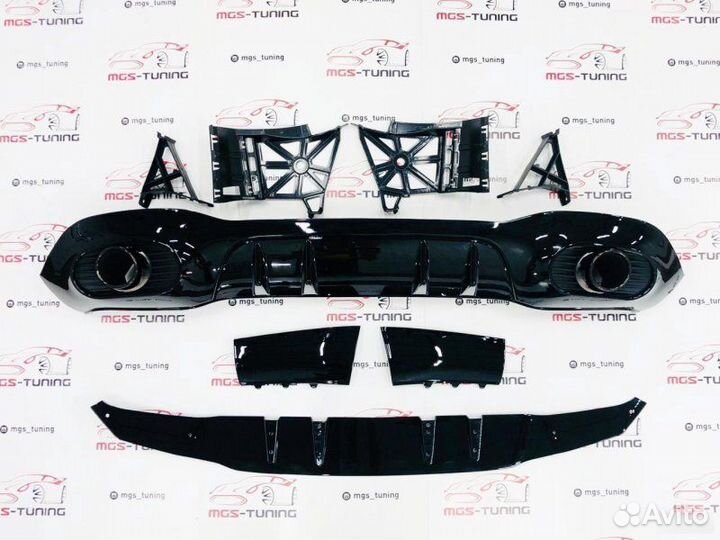 Диффузор с Black насадками w177 А35 AMG Седан
