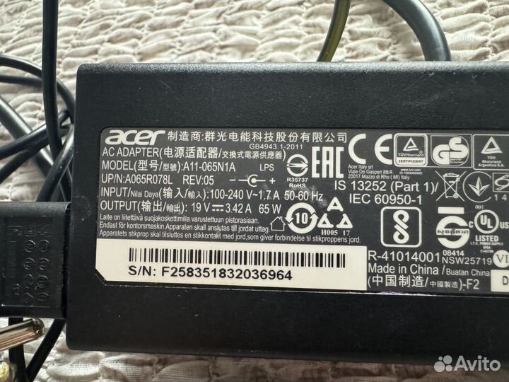 Зарядка на ноутбук Acer