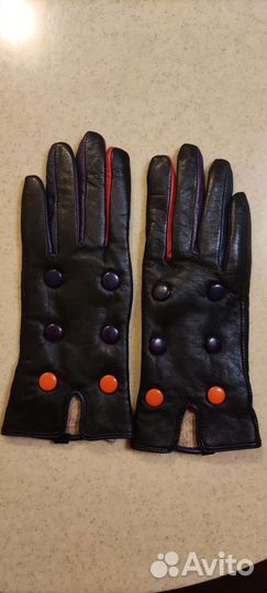 Перчатки женские кожаные черные и коричневые