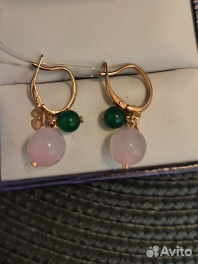 Серебряные Новые серьги с агатом 925