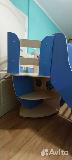 Кровать чердак с горкой