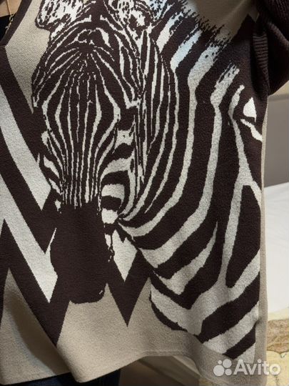 Пончо женское Зебра