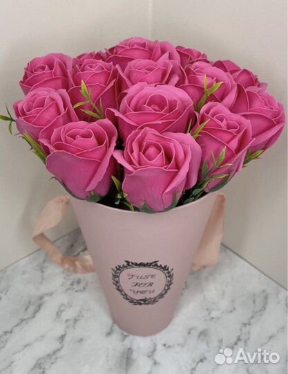 Букет из мыльных роз 15 шт