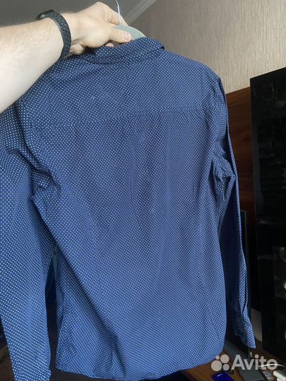 Темно синяя мужская рубашка Lee Cooper размер L