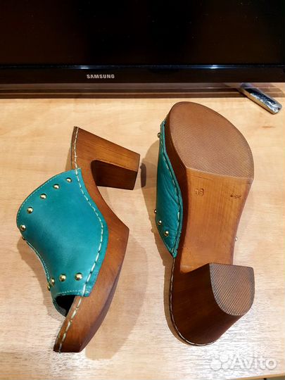 Сабо кожаные