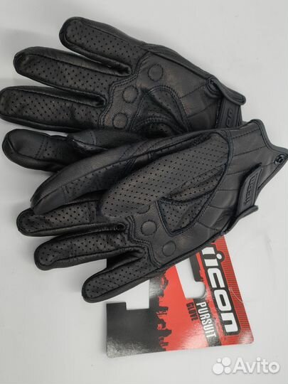 Мото перчатки кожаные