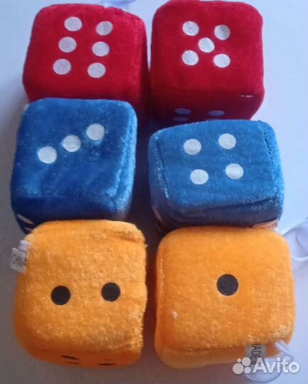 Плюшевые подвески кубики кости
