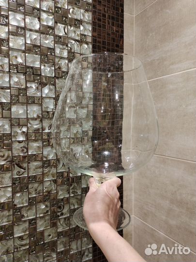 Бокал ваза стеклянная бронь