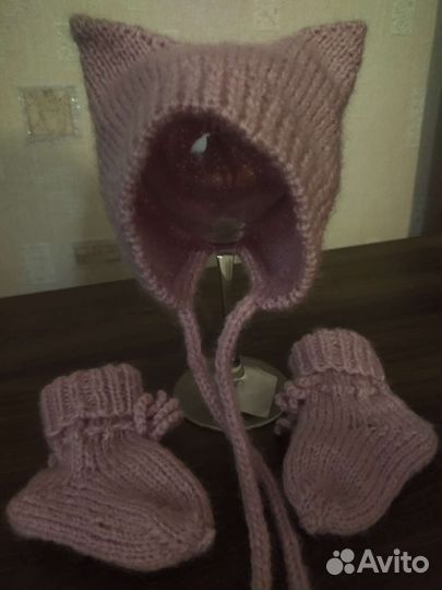 Шапочка от 0 до 3 мес. теплая с носочками