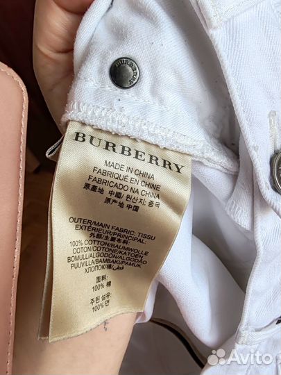 Джинсы белые burberry, оригинал