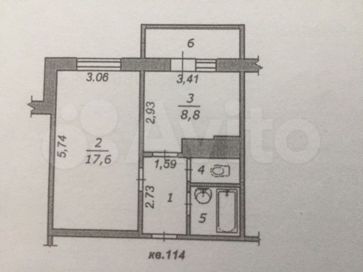 1-к. квартира, 40 м², 3/5 эт.