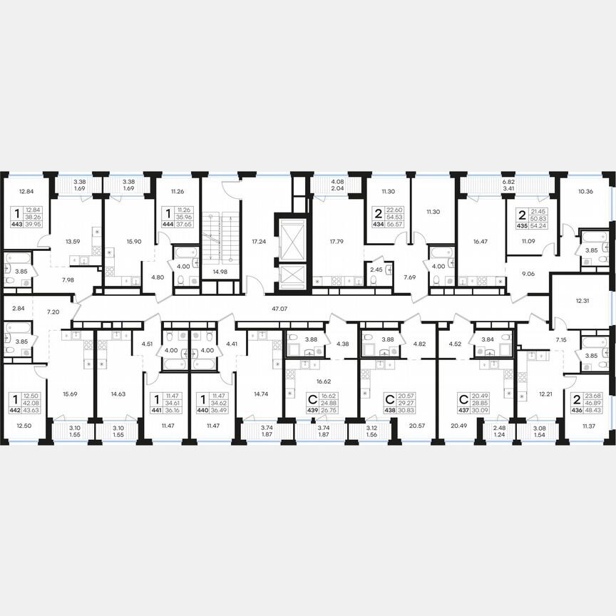 2-к. квартира, 56,6 м², 11/15 эт.